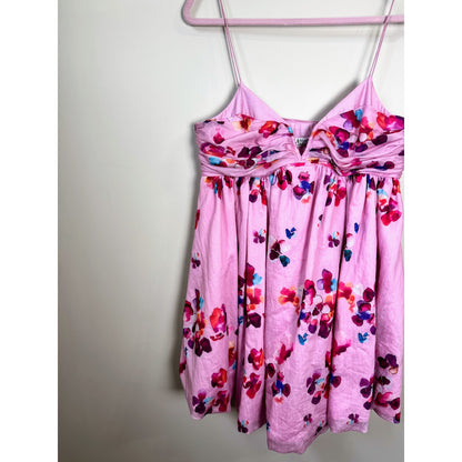 NEW Amur Kimberly Floral Sweetheart Pink Mini Dress Mosaic Poppies Size 10