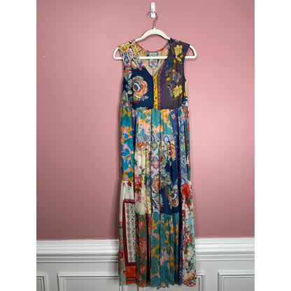 Johnny Was Cherika Natania Patchwork Dress in Multi Size XXS Floral Sleeveless