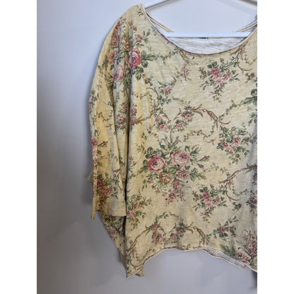 Jaded Gypsy Be Free Floral Print Oversized Poncho Top Women's