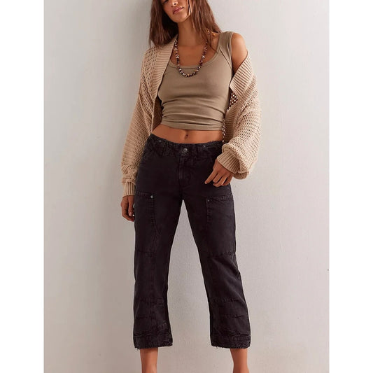 NEW We The Free Free People Super Sonic Slim Pant in Black Size 4