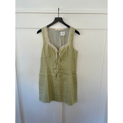 Reformation Reia Linen Dress‎ Dried Herbs Size 10