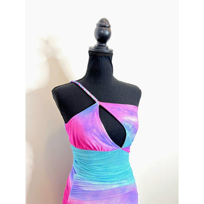 Rococo Sand Cloud One Shoulder‎ Maxi Dress in Multicolor Size XXS Cutout Party