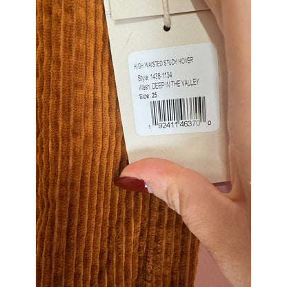 MOTHER Denim High Waist Study Hover Cord Jeans Size 25 Brown