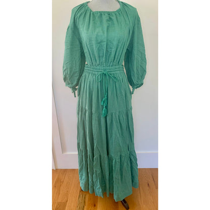 Free People Ibiza Sun Dress Midi in Mermaid Green Medium Long Sleeve Backless