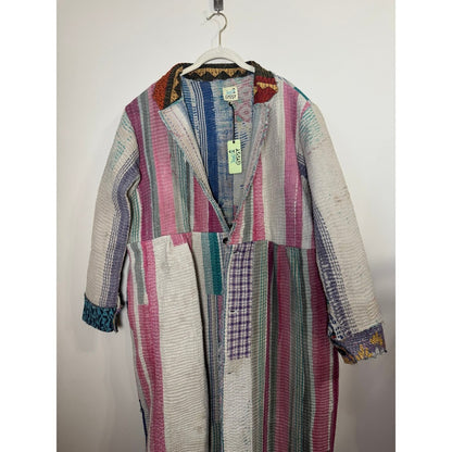 Jaded Gypsy Patchwork Quilted Duster Coat Long Sleeve Boho Festival