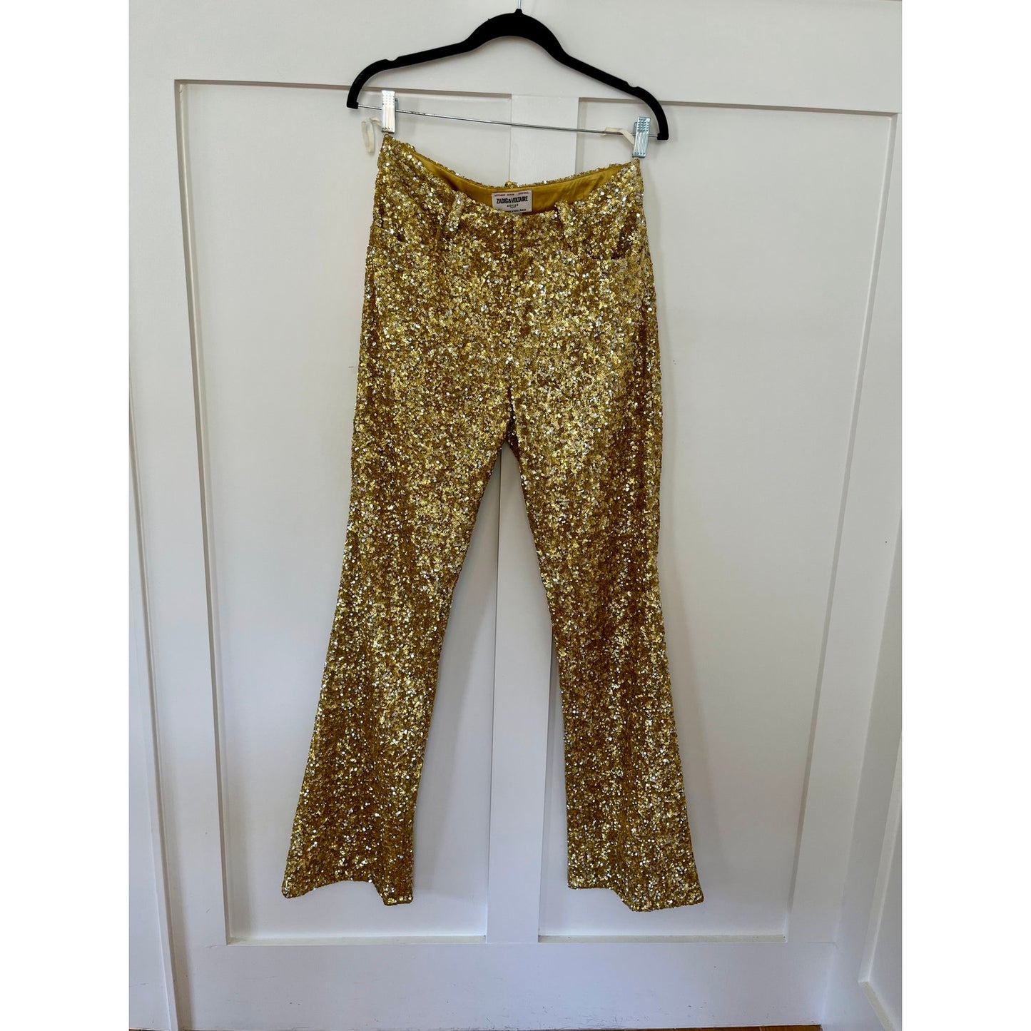 NEW NWT Zadig & Voltaire Pistol Sequins Buttercup Size 40/US Size 10