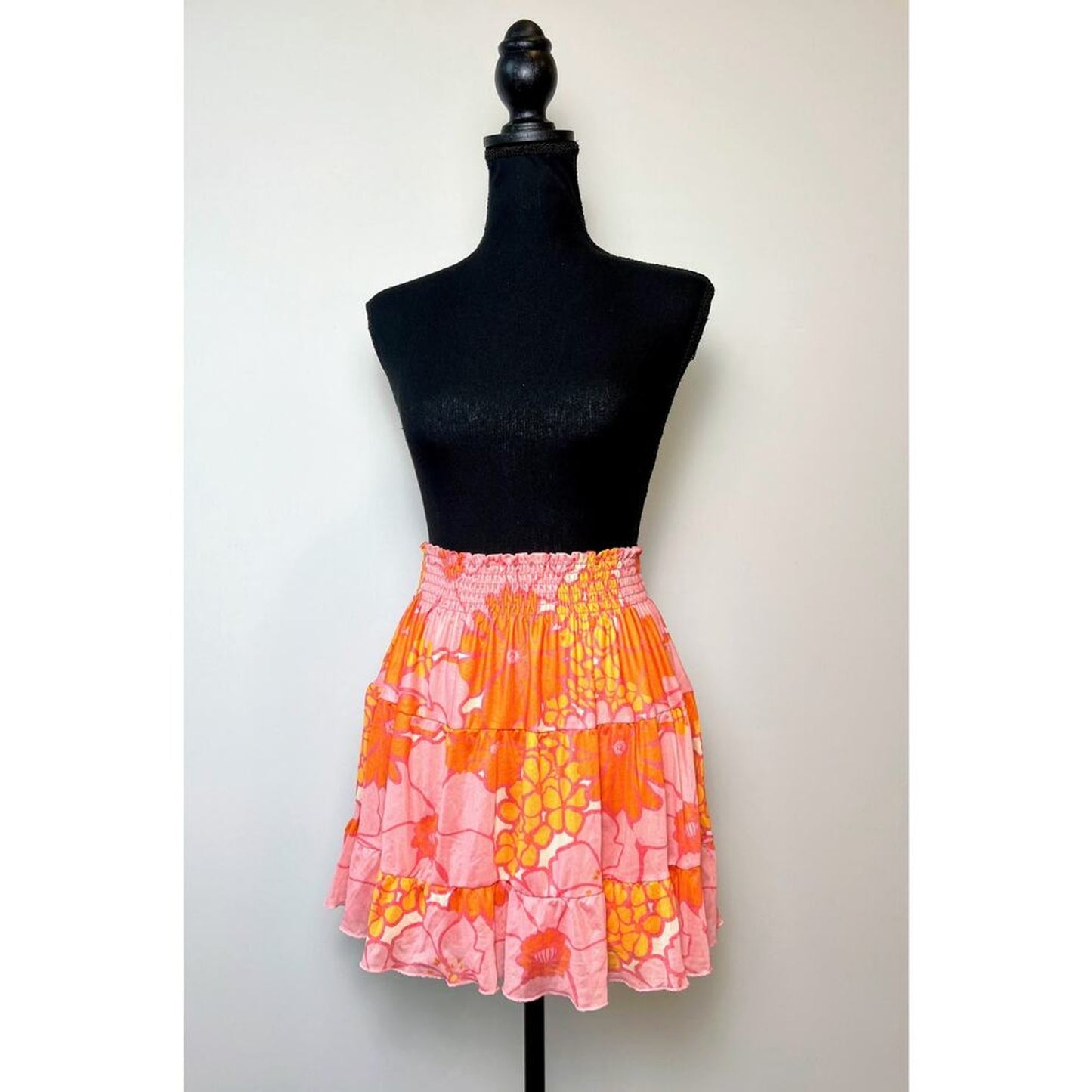Show‎ Me Your Mumu Velma Mini Skirt Retro Garden Mesh Large Floral Lined Stretch