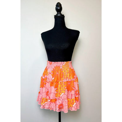 Show‎ Me Your Mumu Velma Mini Skirt Retro Garden Mesh Large Floral Lined Stretch