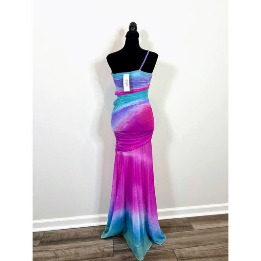 Rococo Sand Cloud One Shoulder‎ Maxi Dress in Multicolor Size XXS Cutout Party