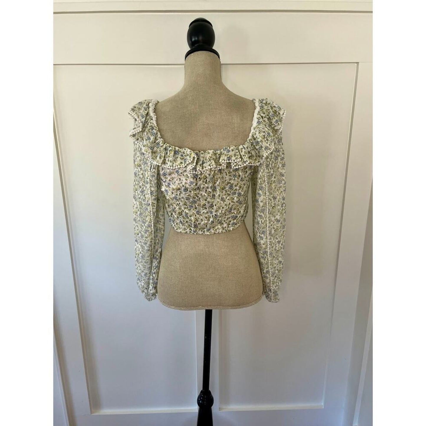 LoveShackFancy‎ Dorabella Crop Top White Garden Stream Size XS