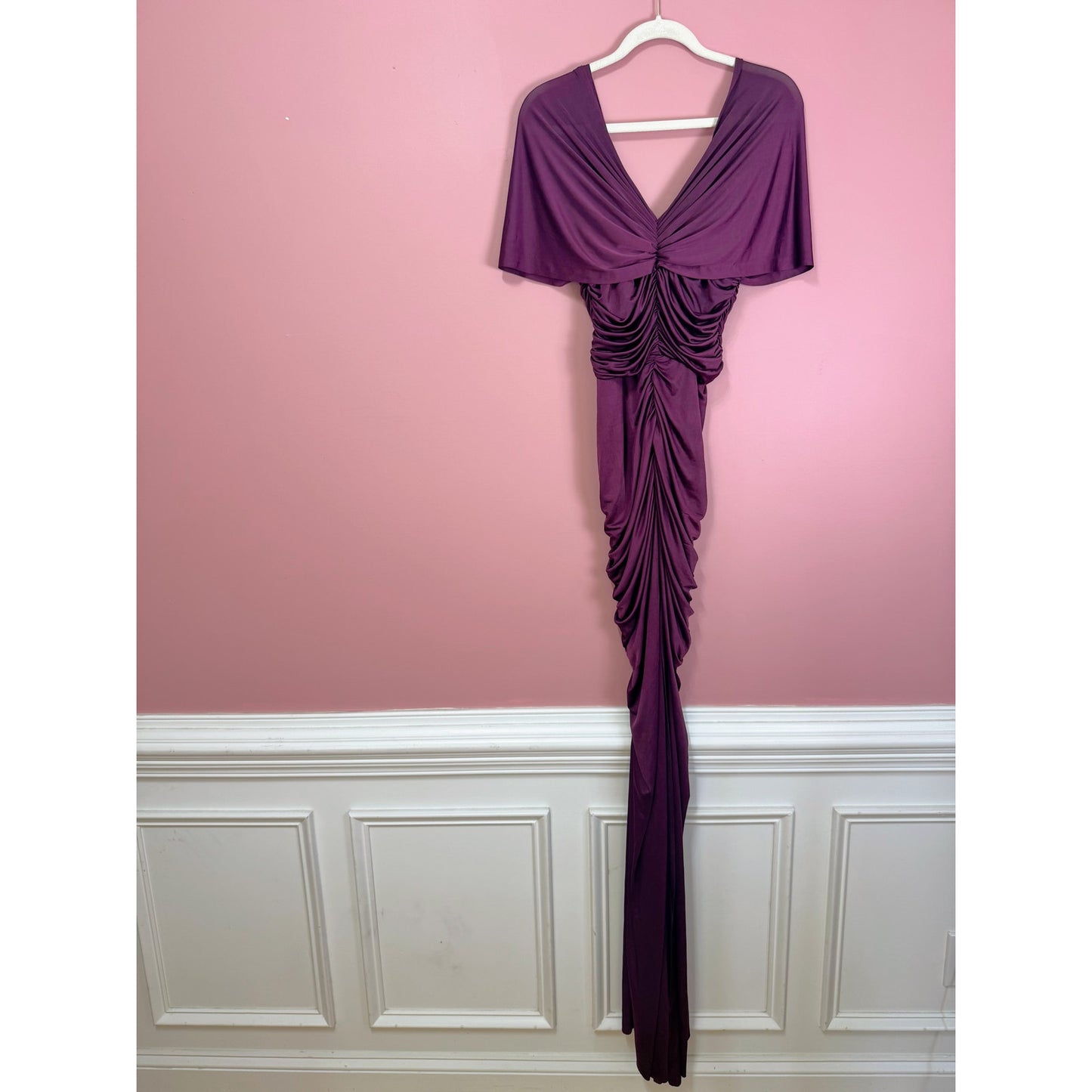 Yaura Tiara Dress Grape Maxi Off the Shoulder US XS
