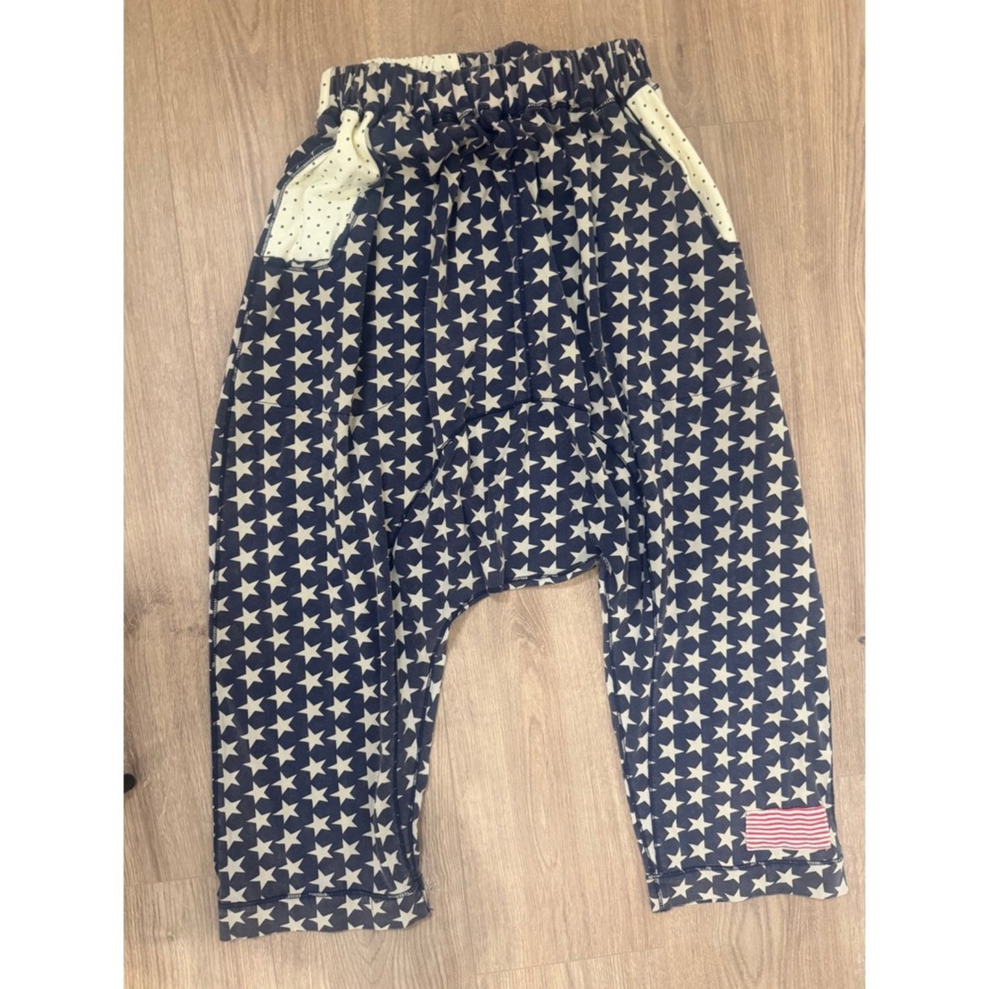 Jaded Gypsy Womens Star Print Harem Pants Navy Blue Drop Crotch Boho O/S