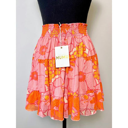 Show‎ Me Your Mumu Velma Mini Skirt Retro Garden Mesh Large Floral Lined Stretch