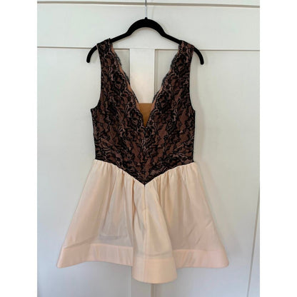 NEW Maeve Anthropologie Twofer Basque-Waist Mini Dress Black and Cream‎ Size 6