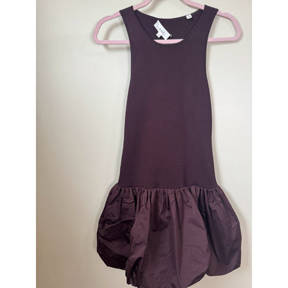 NWT A.L.C. Eloise Bubble Mini Dress in Chocolate Plum Size Small