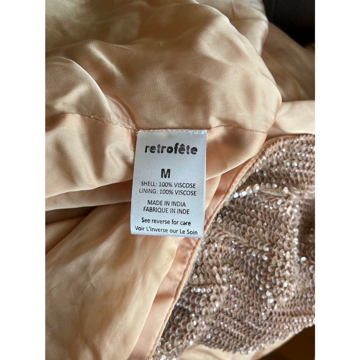 NEW NWT Retrofete Katya Sequin Dress Nude Size Medium
