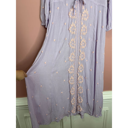 Free People Fable Maxi Dress in Lilac Blossom Combo Small Floral Embroidered