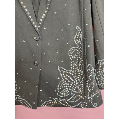 Free People Embellished Suit Set in Gray Size 4 Studded Relaxed Mid-Rise Pockets