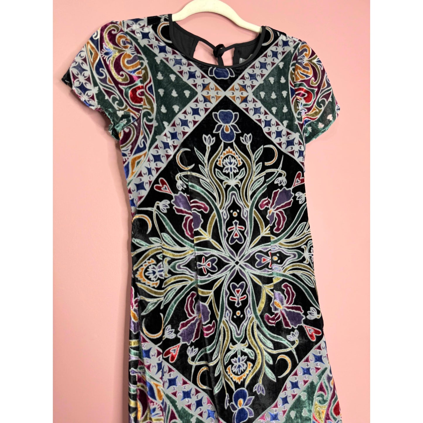 Free People Iris Maxi Dress in Multi Size Small Floral Short Sleeve Side Slit