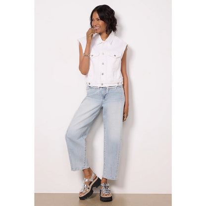 NEW NWT Agolde Charli Denim Vest Polar White Size Medium
