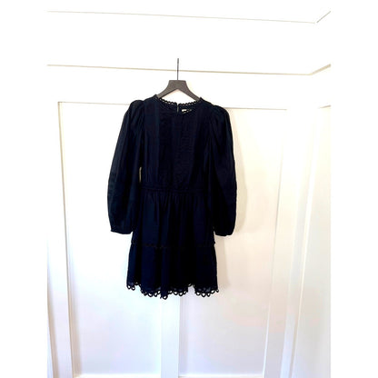 Farm Rio Black Lace Long Sleeve Mini Dress Size XS