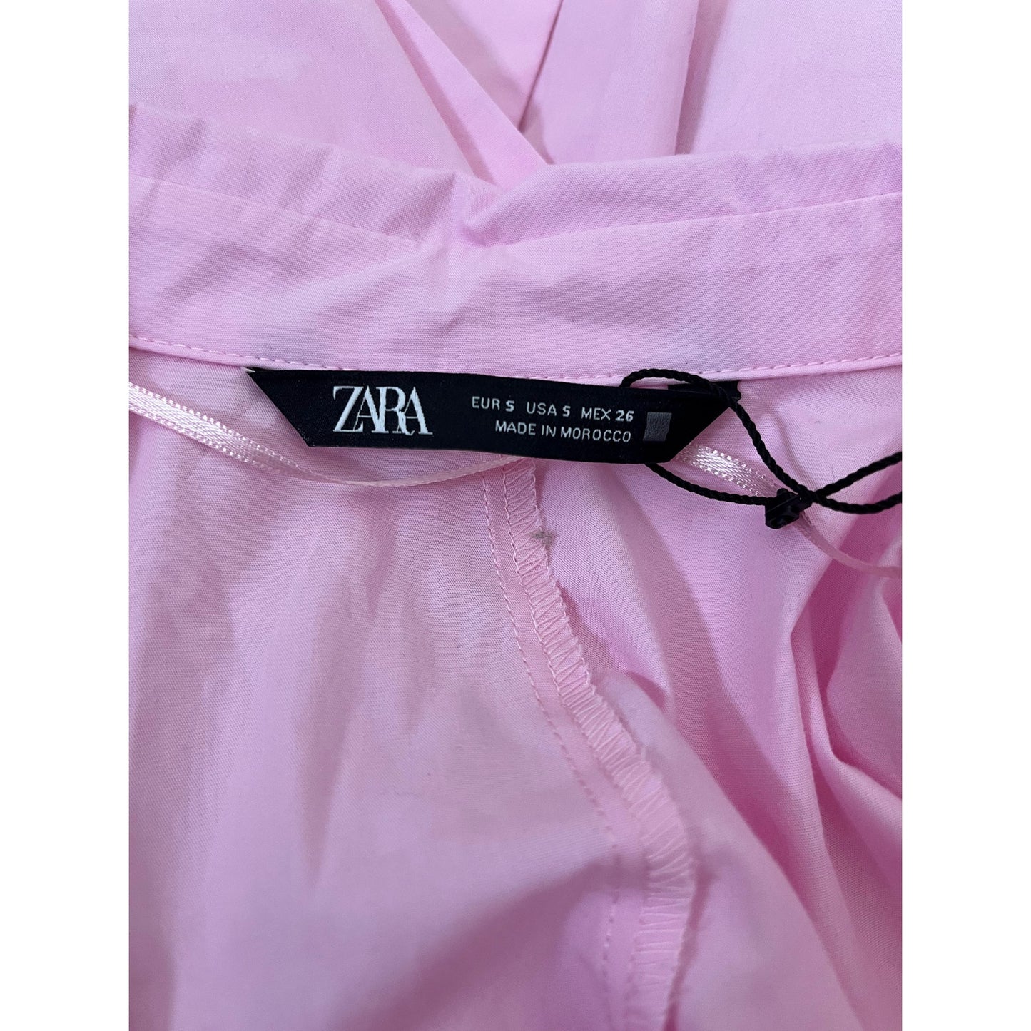 NEW Zara Midi Pink Shirt Belted Midi Dress Pink Size Small