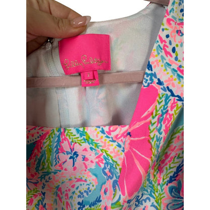 LILLY PULITZER ANNISTON FLUTTER SLEEVE MINI DRESS SIZE 2