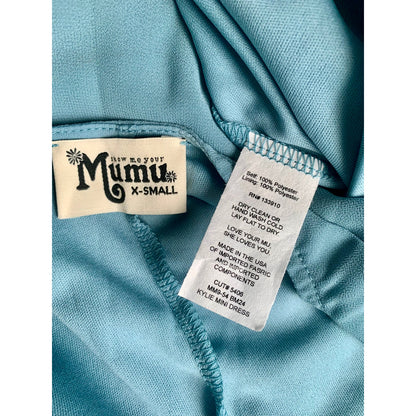 Show Me Your Mumu Kylie Mini Dress in Steel Blue Size XS Chiffon Lined Party
