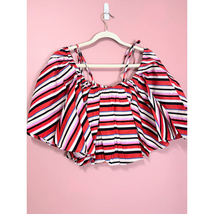 Nicholas Amalfi Stripe Frill Top Size 2/XS
