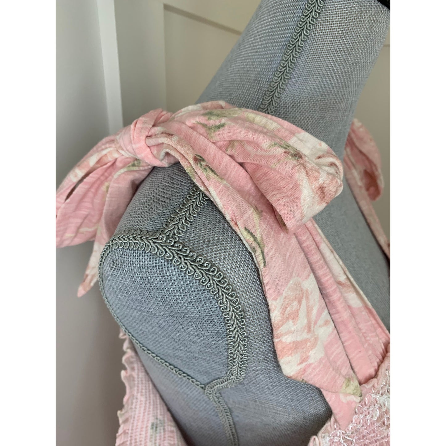 Love Shack Fancy Norna Dress Ballet Pink Size XL Mini Floral Sleeveless Cotton