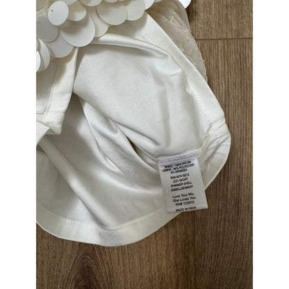 Show Me Your Mumu Izzy Skort XS White Shimmer Shell Sequin Mini Skirt
