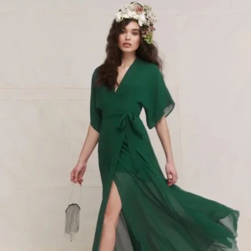 Reformation Winslow Dress Emerald Green Size XS