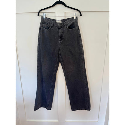 Free People Tinsley Baggy Mid Rise Straight Leg Black Size 28