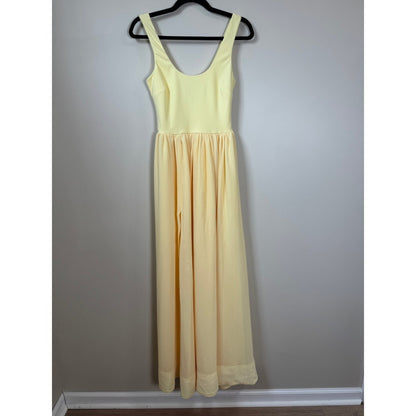 Show Me Your Mumu Yellow Maxi Dress Scoop Neck High Slit Bridesmaid Gown Small