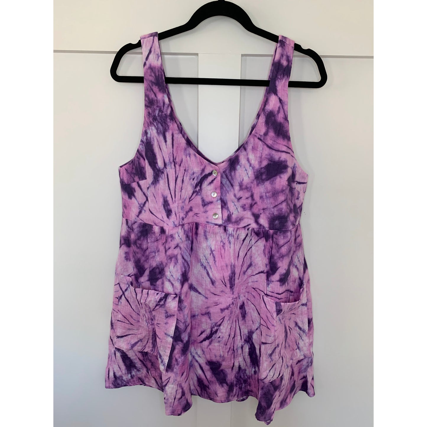 Show Me Your Mumu Weekend Mini Dress Purple Tie Dye Medium Pullover Sleeveless