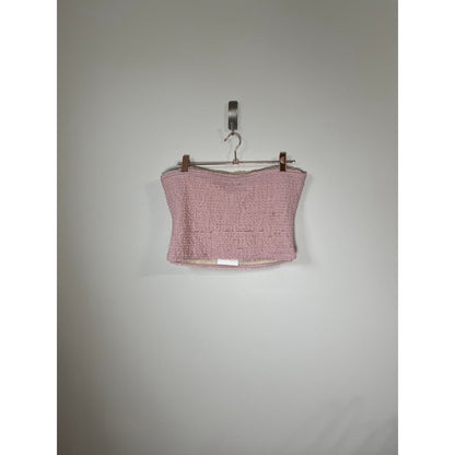 Show Me Your Mumu Nicki Tube Top & Niki Shorts Set Pink Textured L