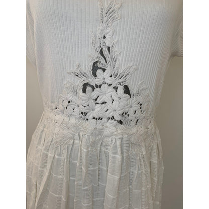 Free People Serenity Maxi Dress Marshmallow Size XL Floral Embroidered Backless