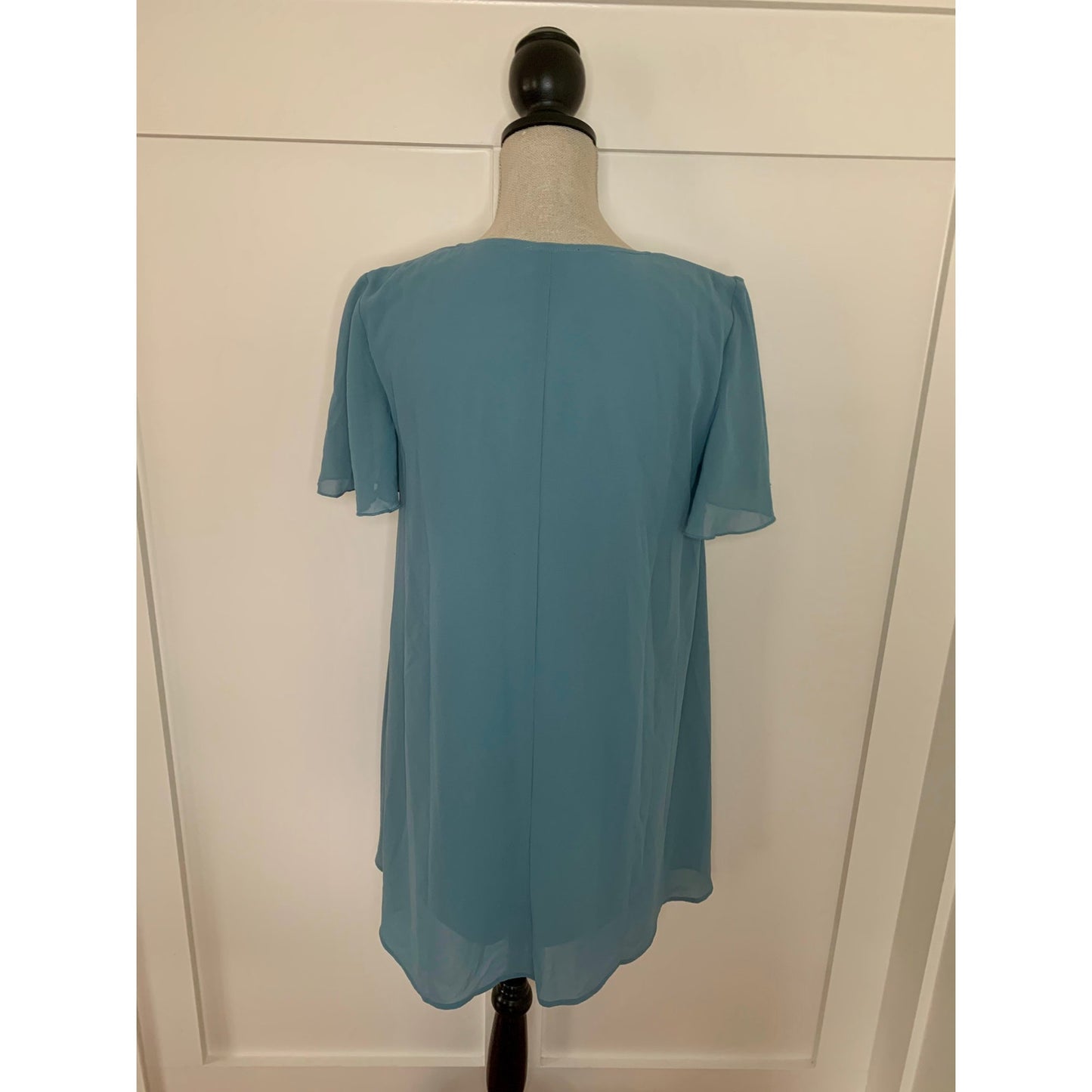 Show Me Your Mumu Kylie Mini Dress in Steel Blue Size XS Chiffon Lined Party