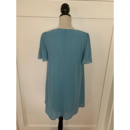 Show Me Your Mumu Kylie Mini Dress in Steel Blue Size XS Chiffon Lined Party