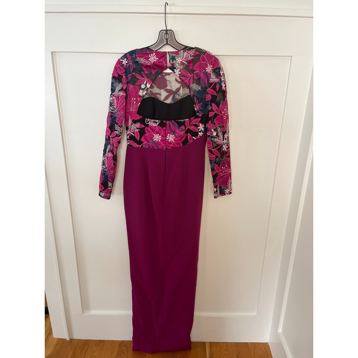 Marchesa Notte Cutout Embroidered Tulle and Crepe Gown Size 4