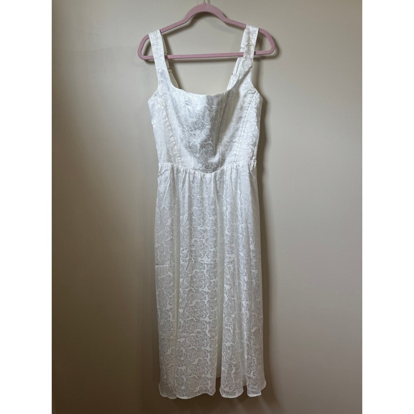 Show Me Your Mumu Midi Dress Square Neck Smocked Back Bridal Summer