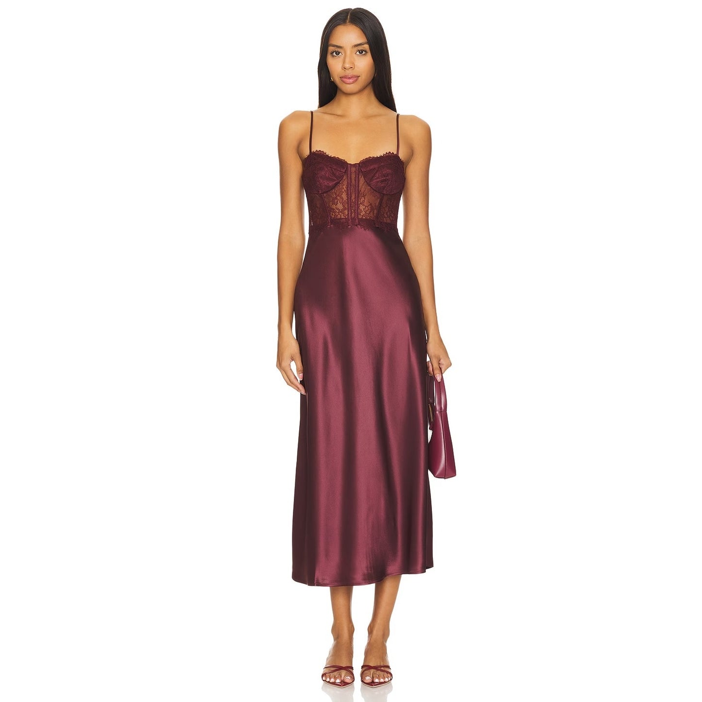 NEW NWT Cami NYC Maureen Midi Dress in Cranberry Size 2