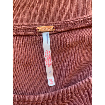 Free People Molly Side-Tie Midi Dress in Bittersweet Size XS Long Sleeve Cotton