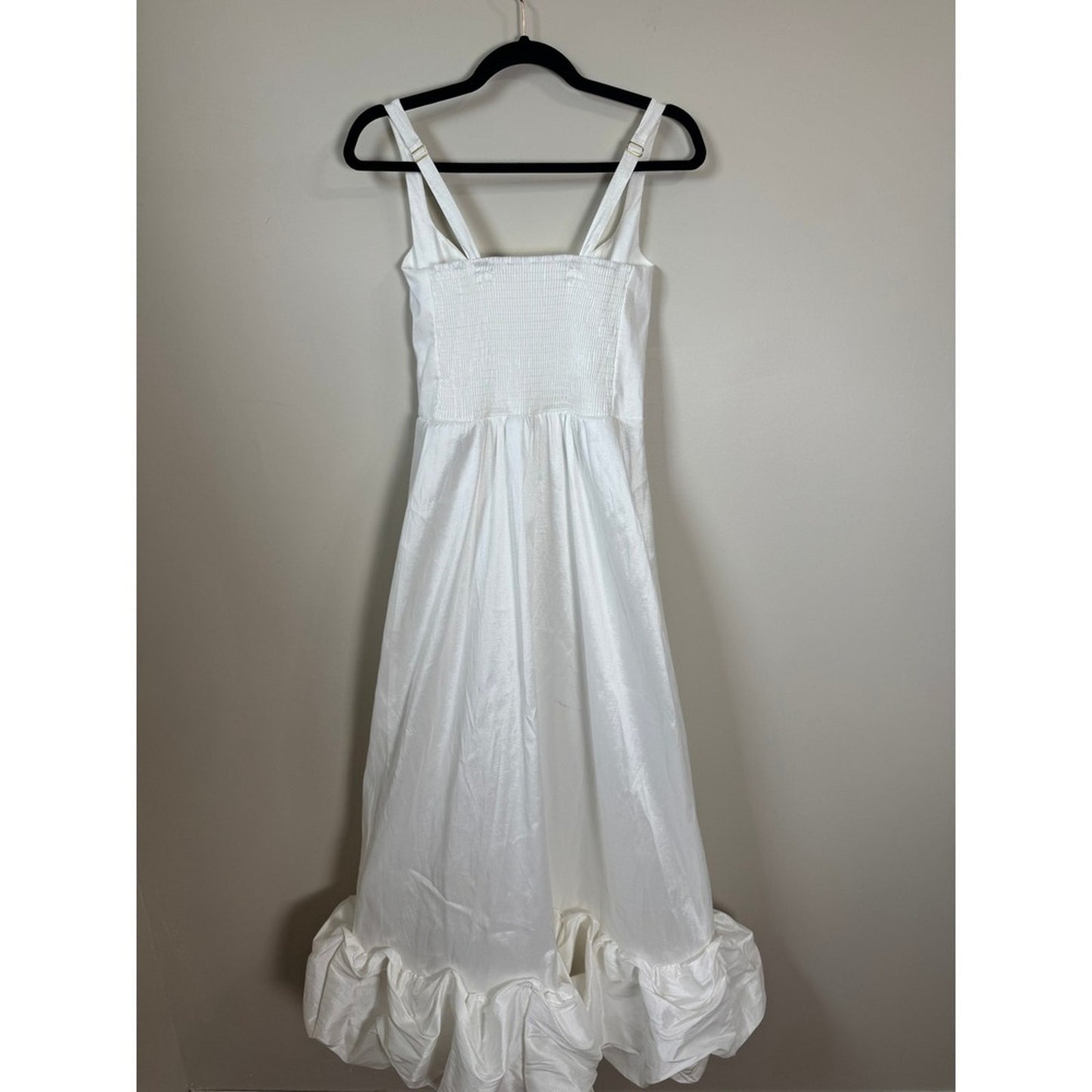 Show Me Your Mumu White Taffeta Bubble Hem Midi Dress Bridal Engagement  Dress
