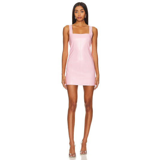 Show Me Your Mumu Woods Mini Dress Pink Faux Leather Size Medium