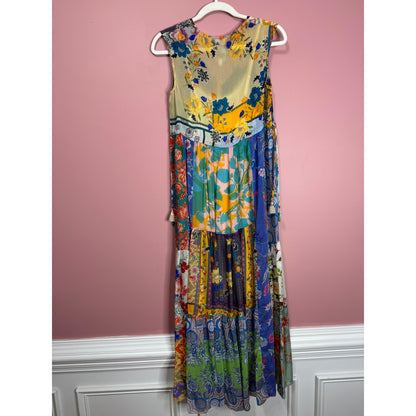 Johnny Was Cherika Natania Patchwork Dress in Multi Size XXS Floral Sleeveless