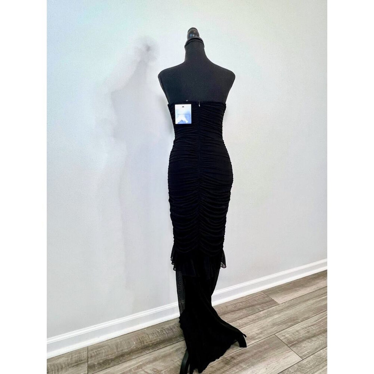 Majorelle Giules Gown in‎ Black Small Maxi Length Strapless Lined Ruffle Party