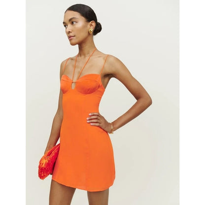 Reformation Ocean Mini Dress Orange Size 10