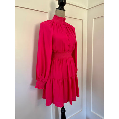 Alice & Olivia Long Sleeve Mini Dress Wild Pink Size 2