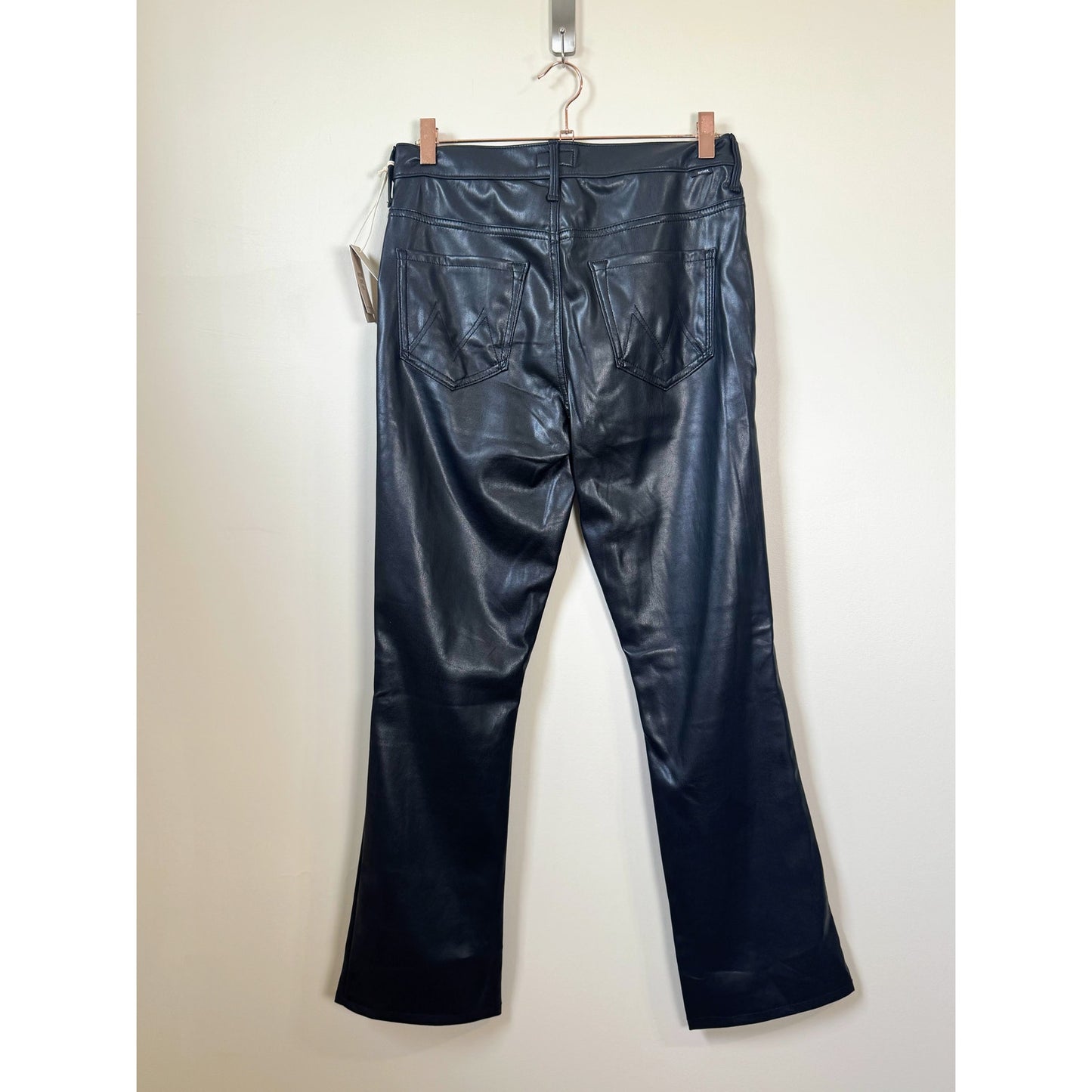 NEW NWT MOTHER The Insider Flood Faux Leather Bootcut Pants Size 29